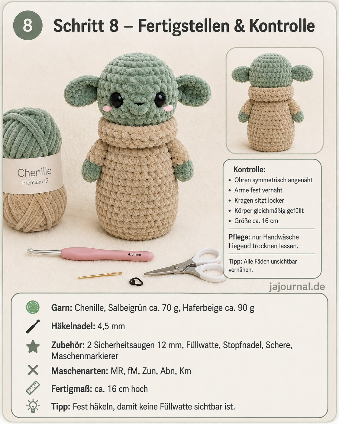 Baby Yoda Häkeln - Amigurumi - Anleitung Mit Chenille - Garn