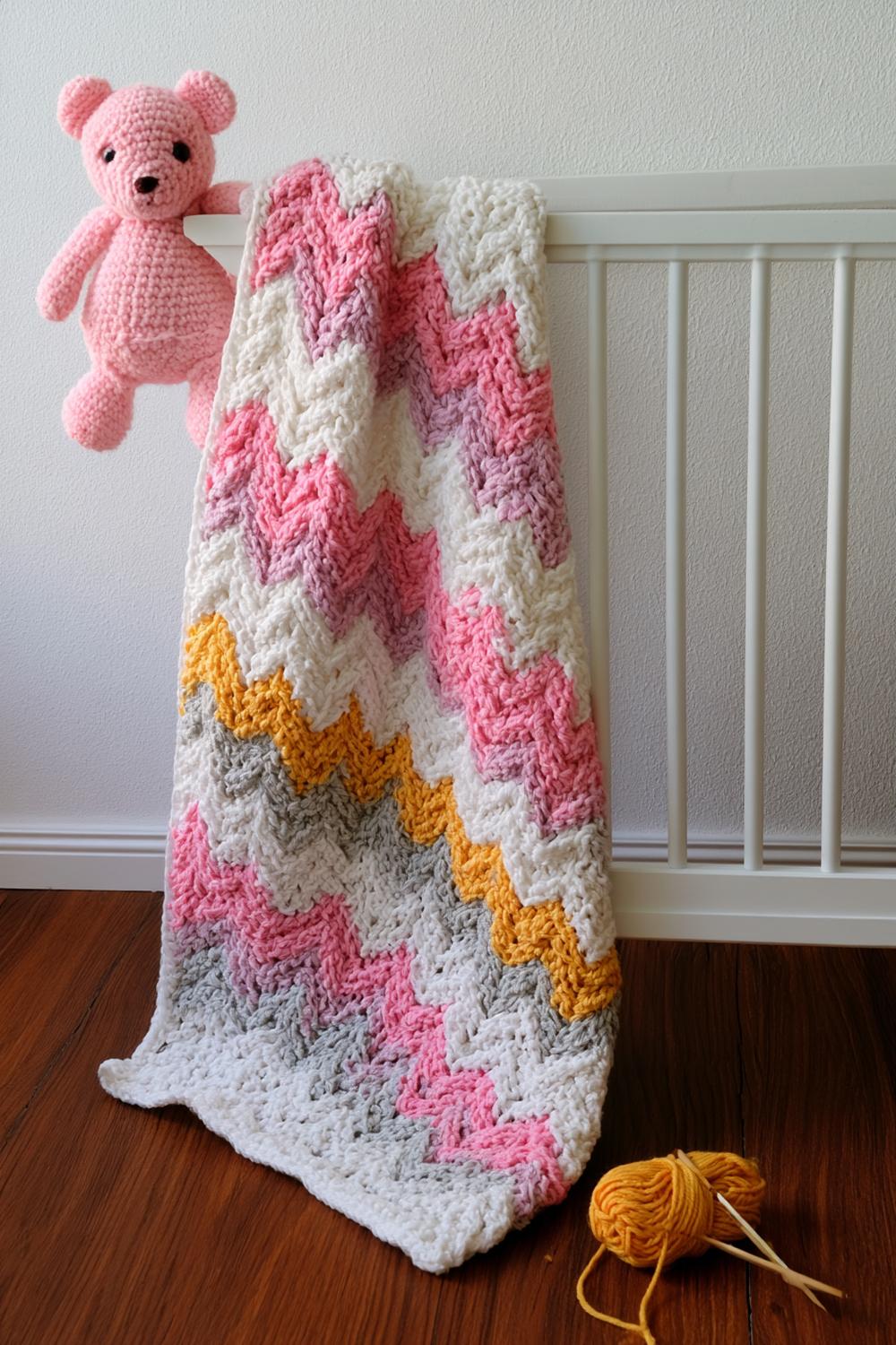 Chevron-Muster in Rosa-Tönen