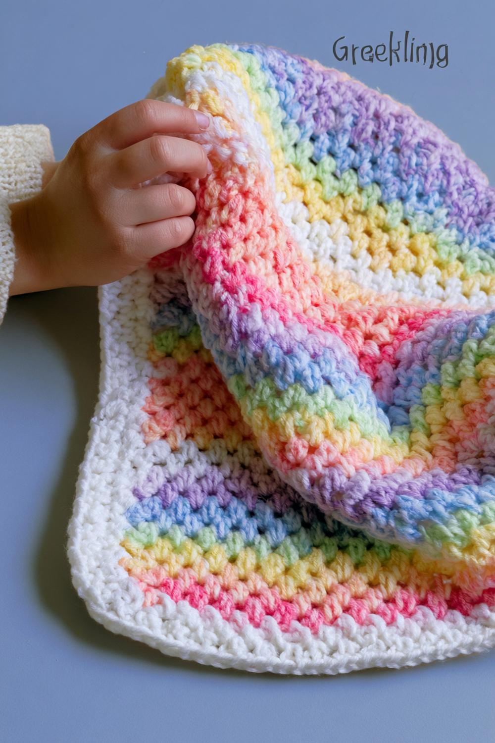 Zarte Regenbogendecke zum Kuscheln