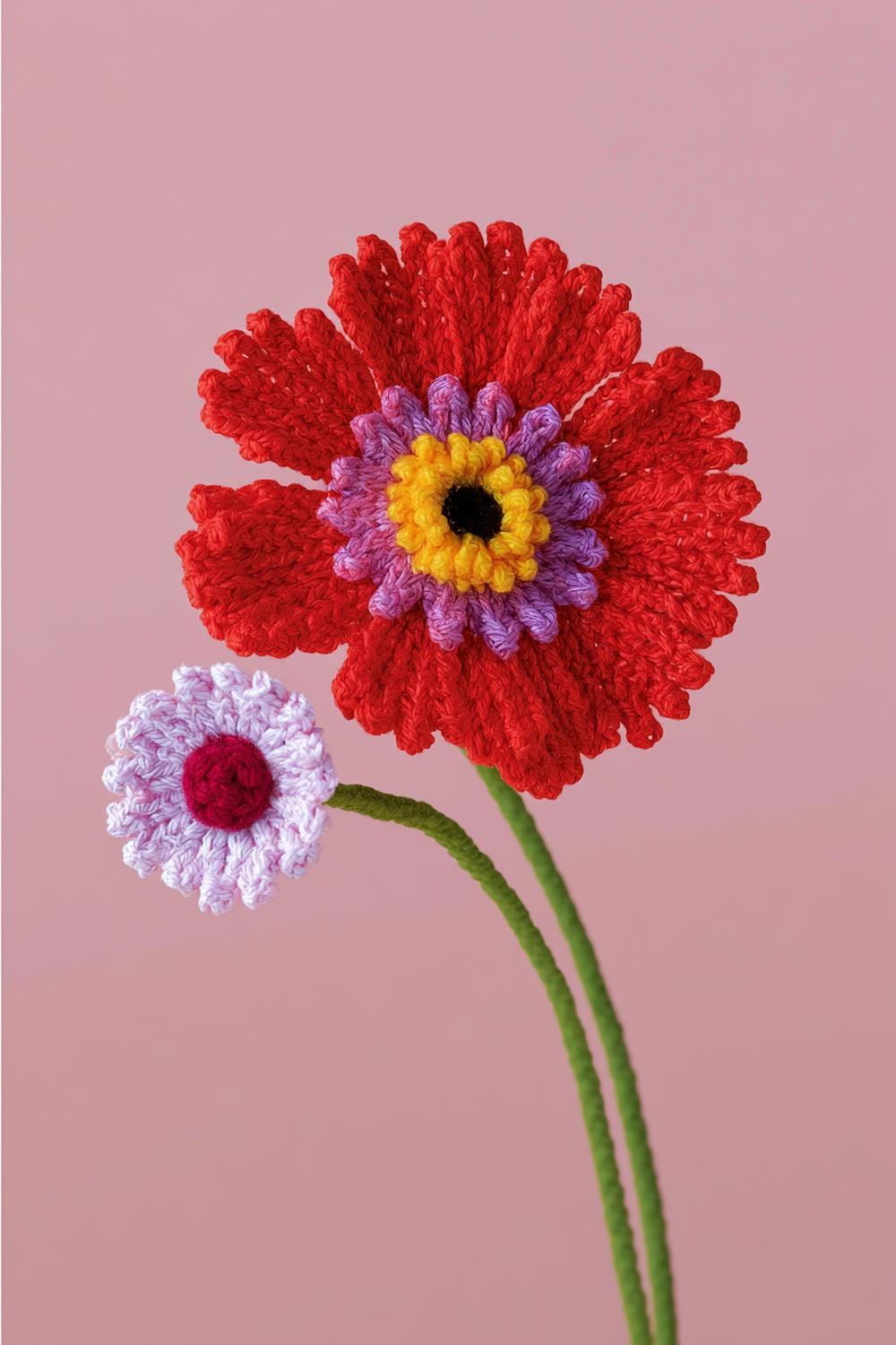 Detailreiche Häkel-Mohnblüte