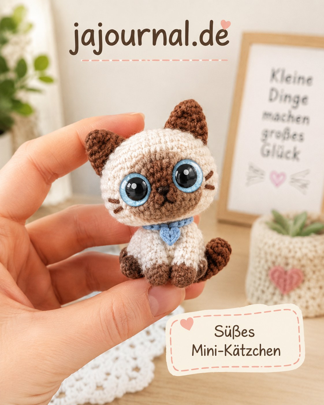 Süßes Mini-Kätzchen im Siam-Look mit blauen Augen und braunem Farbverlauf am Körper