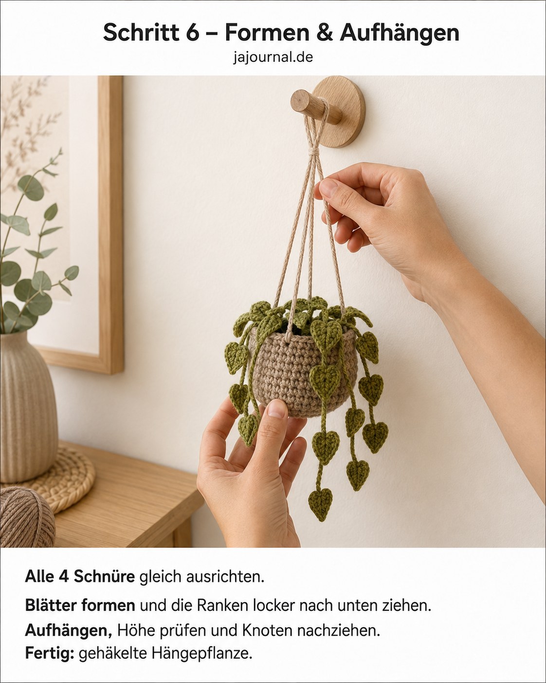 Mini Pothos Häkeln - Eine Kleine Hängepflanze Für Die