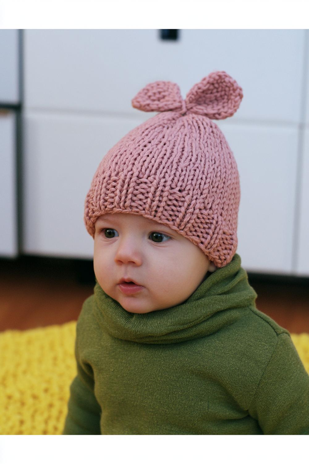 Süße Baby-Mütze mit Öhrchen