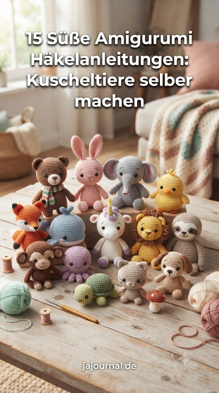 15 Süße Amigurumi Häkelanleitungen: Kuscheltiere selber machen