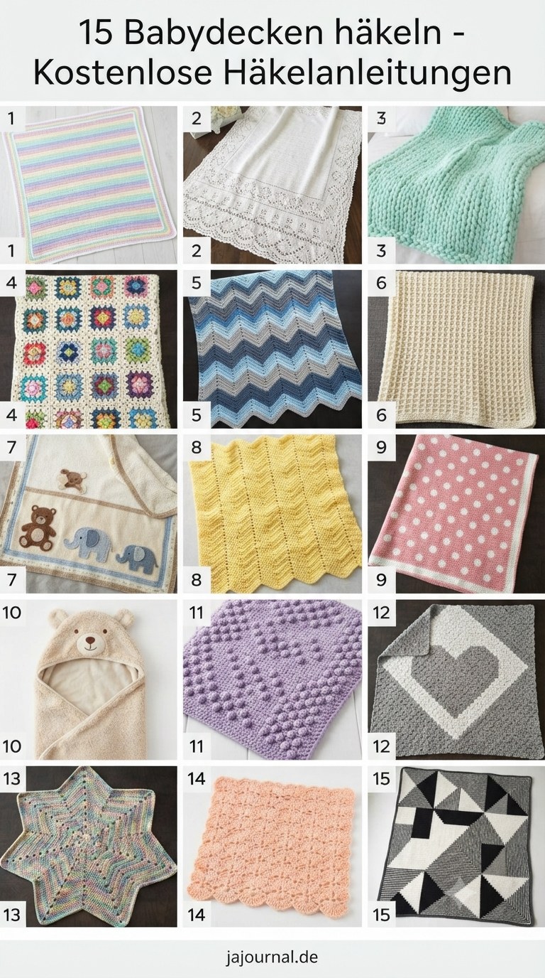 15 Babydecken häkeln - Kostenlose Häkelanleitungen