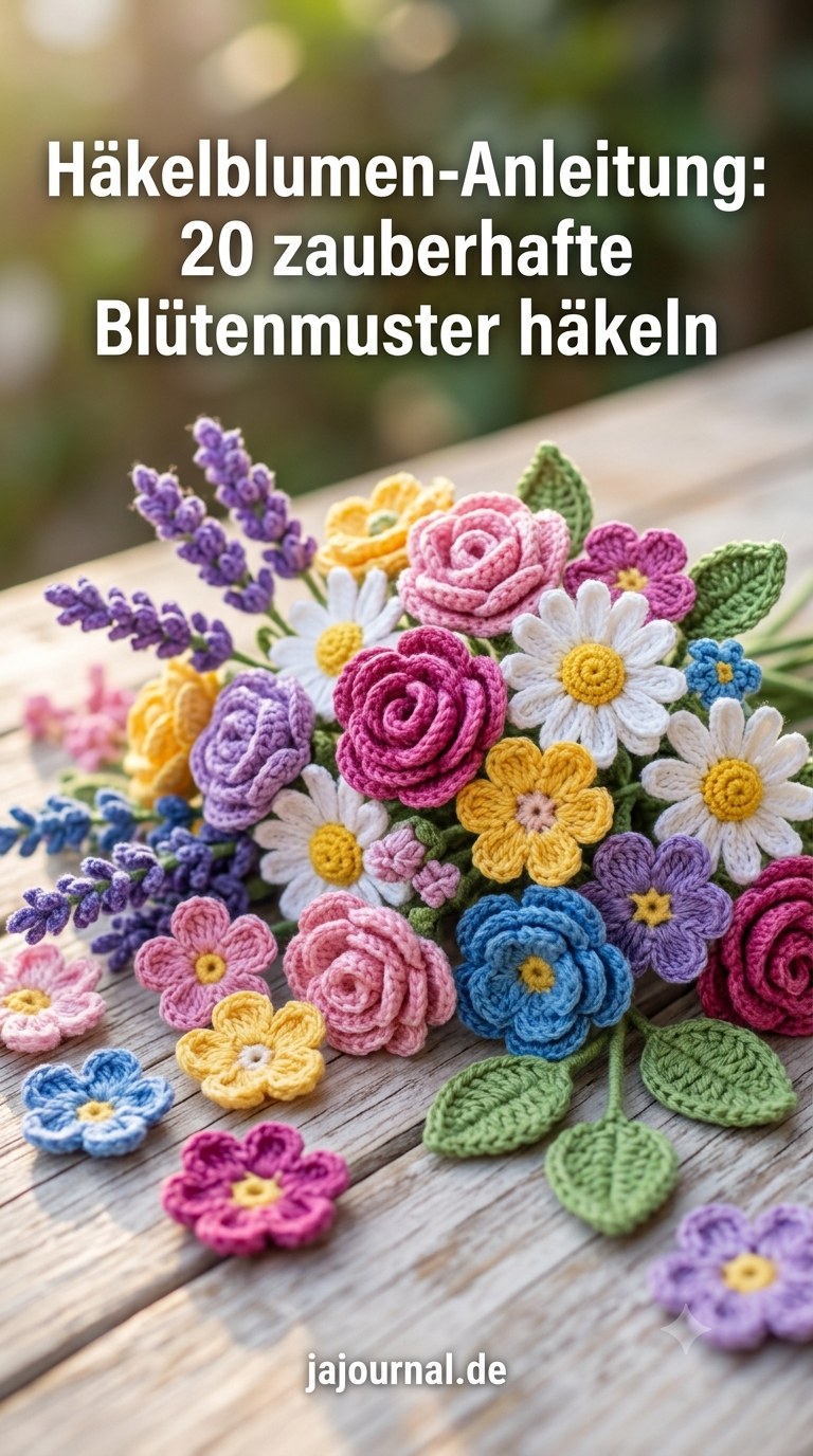 Häkelblumen-Anleitung: 20 zauberhafte Blütenmuster häkeln