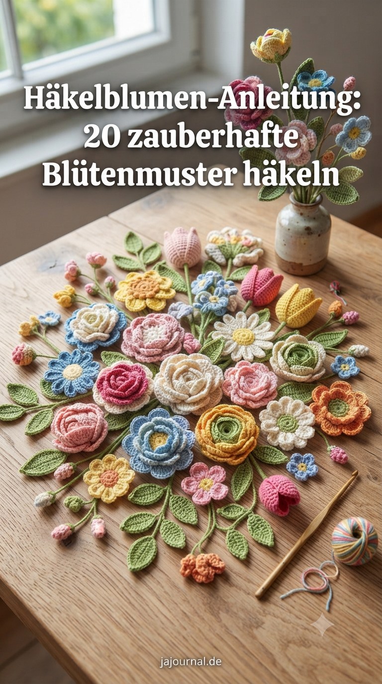 Häkelblumen-Anleitung: 20 zauberhafte Blütenmuster häkeln