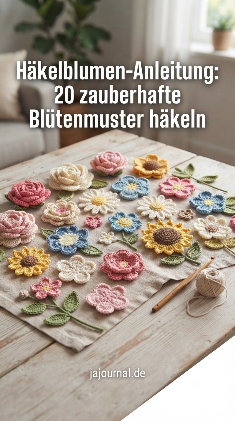Häkelblumen-Anleitung: 20 zauberhafte Blütenmuster häkeln