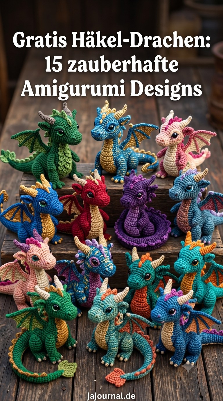 Gratis Häkel-Drachen: 15 zauberhafte Amigurumi Designs
