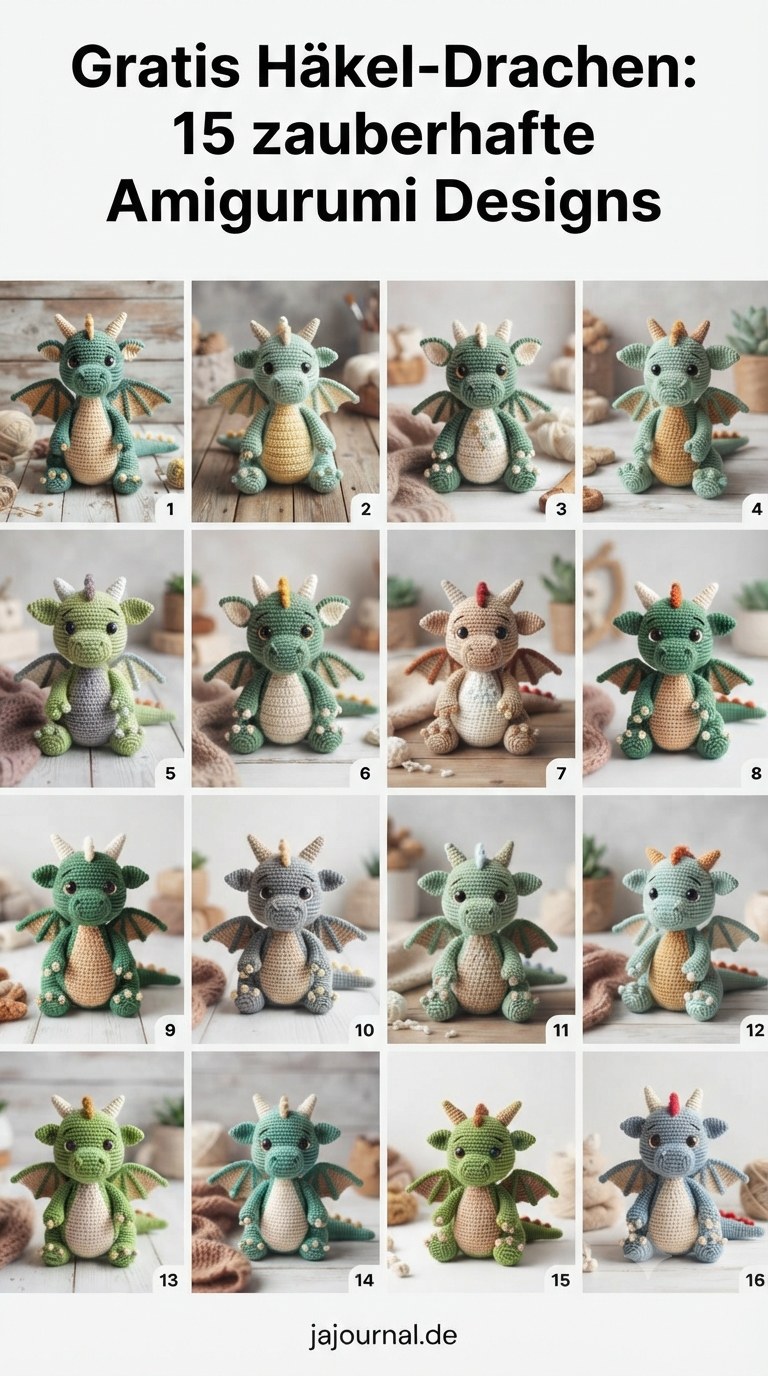 Gratis Häkel-Drachen: 15 zauberhafte Amigurumi Designs