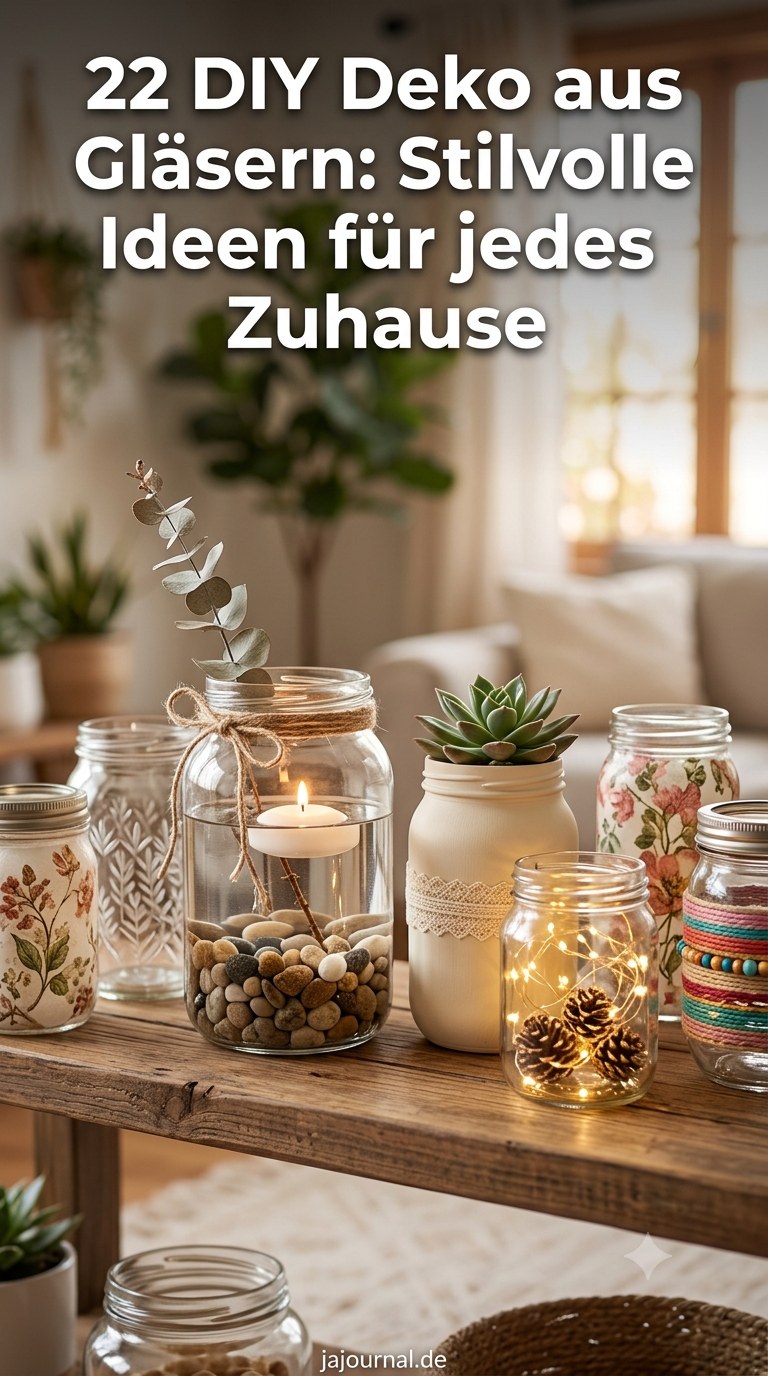 22 DIY Deko aus Gläsern: Stilvolle Ideen für jedes Zuhause