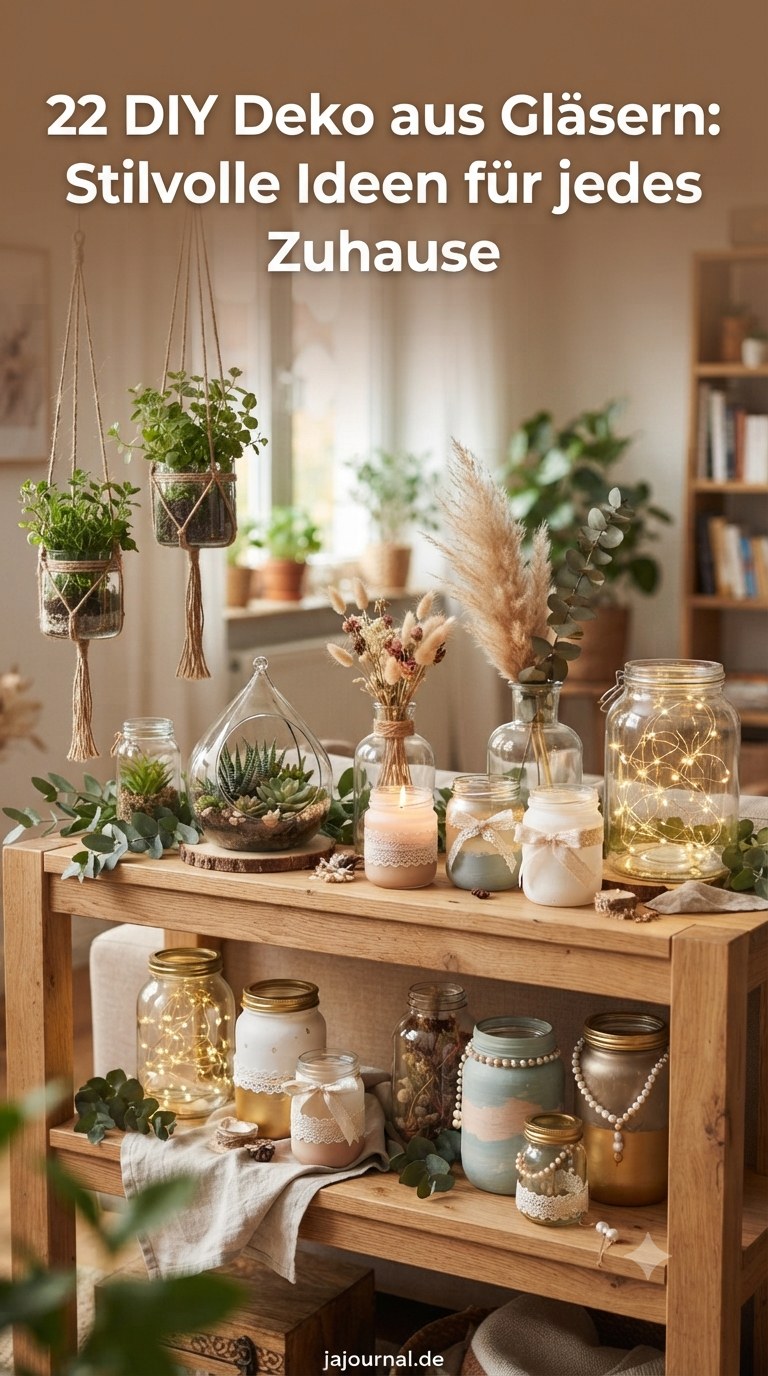 22 DIY Deko aus Gläsern: Stilvolle Ideen für jedes Zuhause