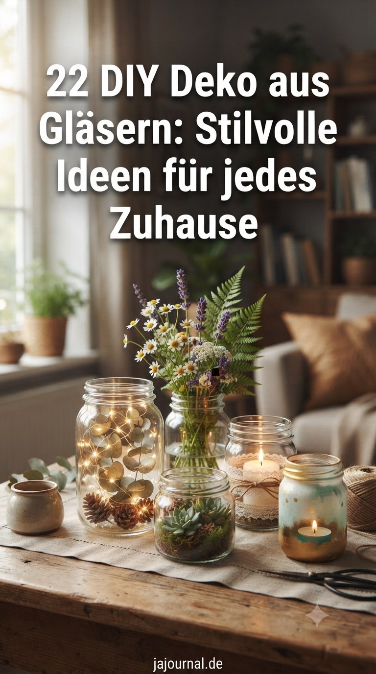 22 DIY Deko aus Gläsern: Stilvolle Ideen für jedes Zuhause