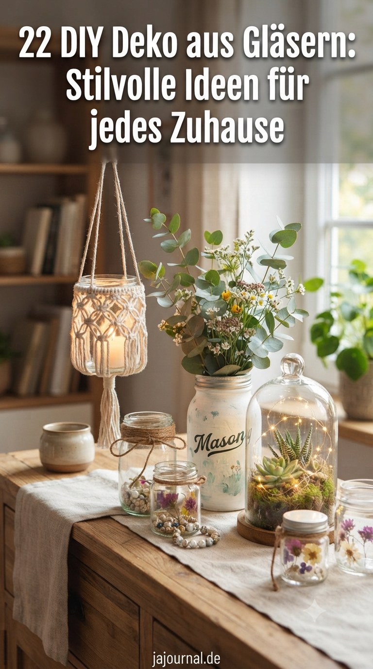 22 DIY Deko aus Gläsern: Stilvolle Ideen für jedes Zuhause