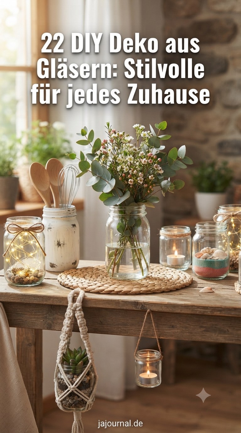 22 DIY Deko aus Gläsern: Stilvolle Ideen für jedes Zuhause