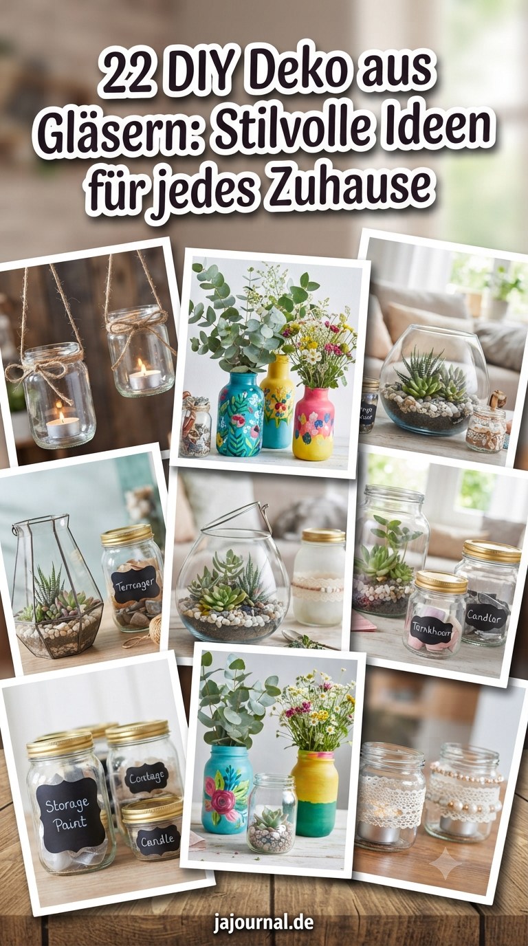 22 DIY Deko aus Gläsern: Stilvolle Ideen für jedes Zuhause