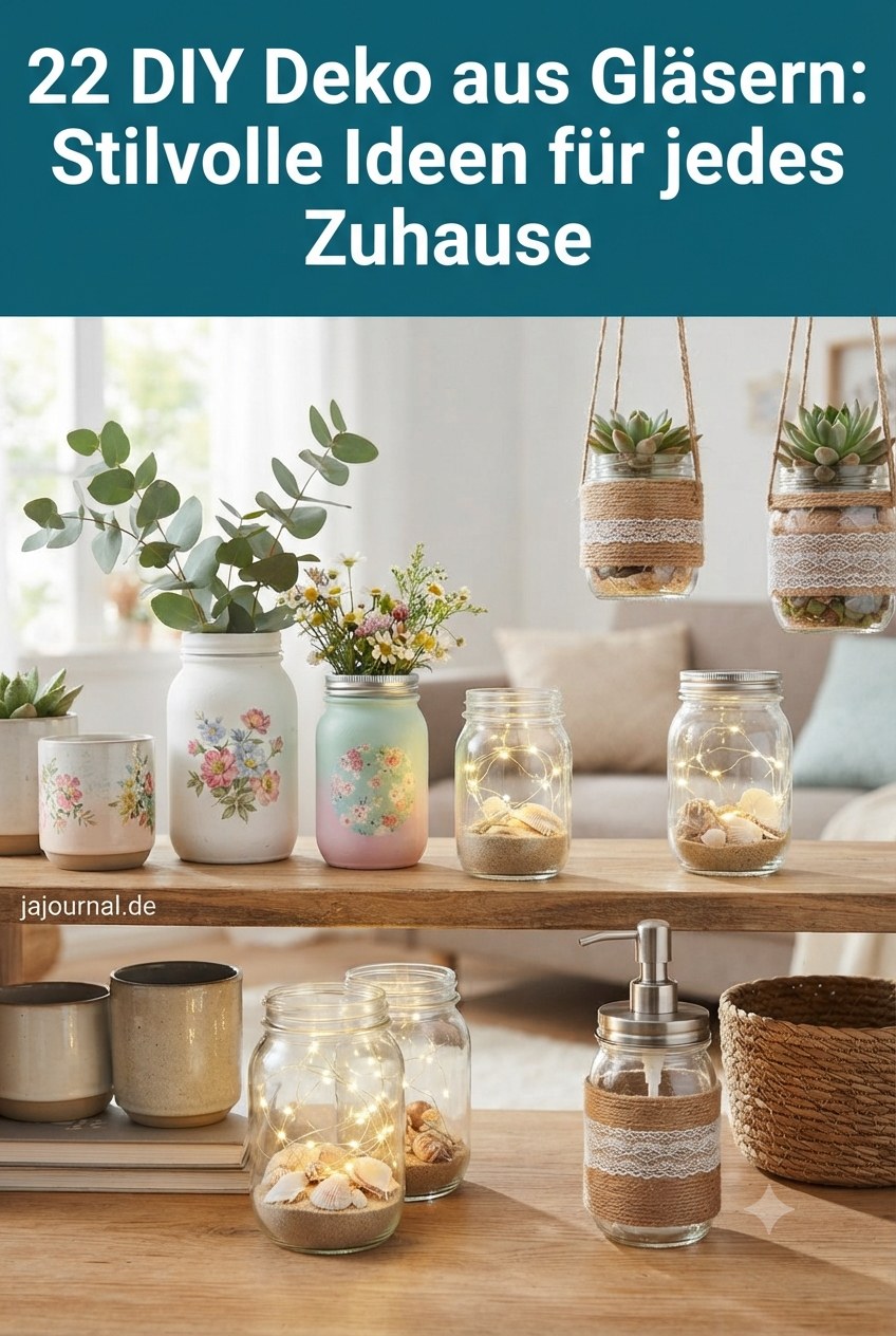 22 DIY Deko aus Gläsern: Stilvolle Ideen für jedes Zuhause