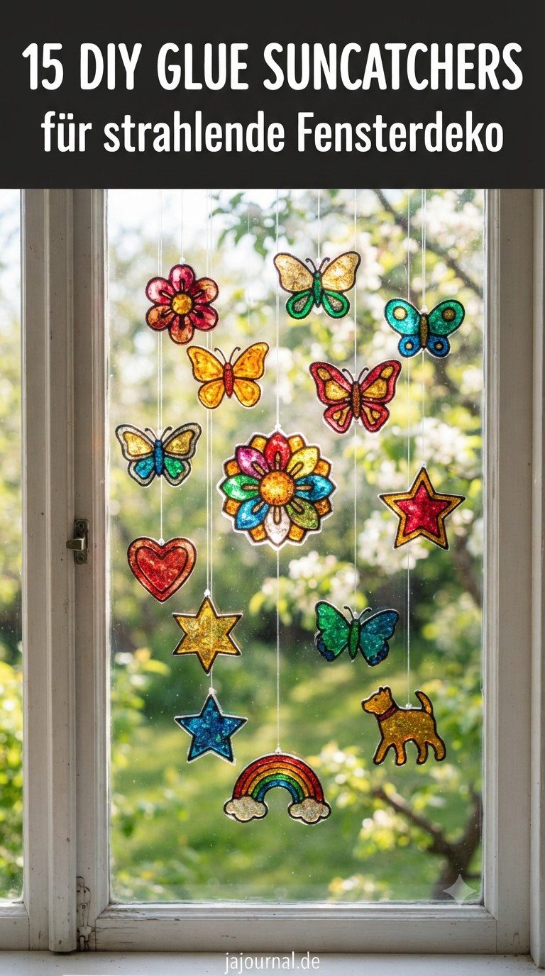 15 DIY Glue Suncatchers für strahlende Fensterdeko