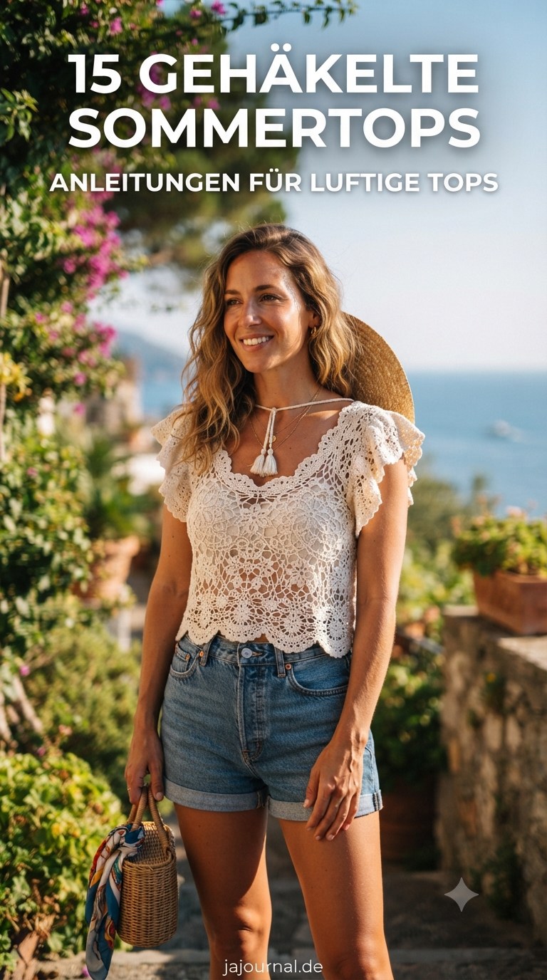 15 Gehäkelte Sommertops - Anleitungen für luftige Tops