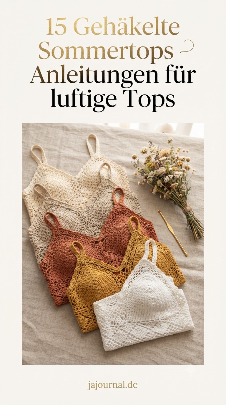 15 Gehäkelte Sommertops - Anleitungen für luftige Tops