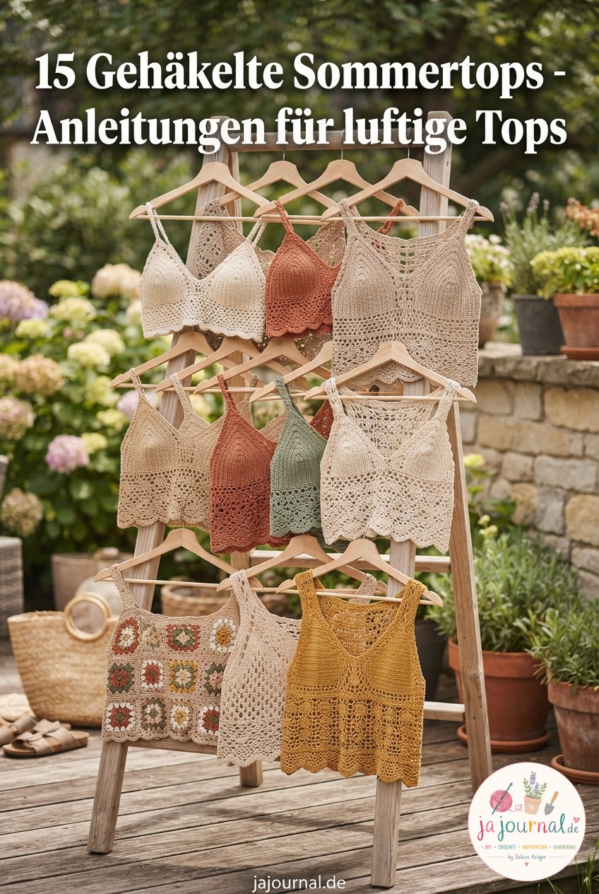 15 Gehäkelte Sommertops - Anleitungen für luftige Tops