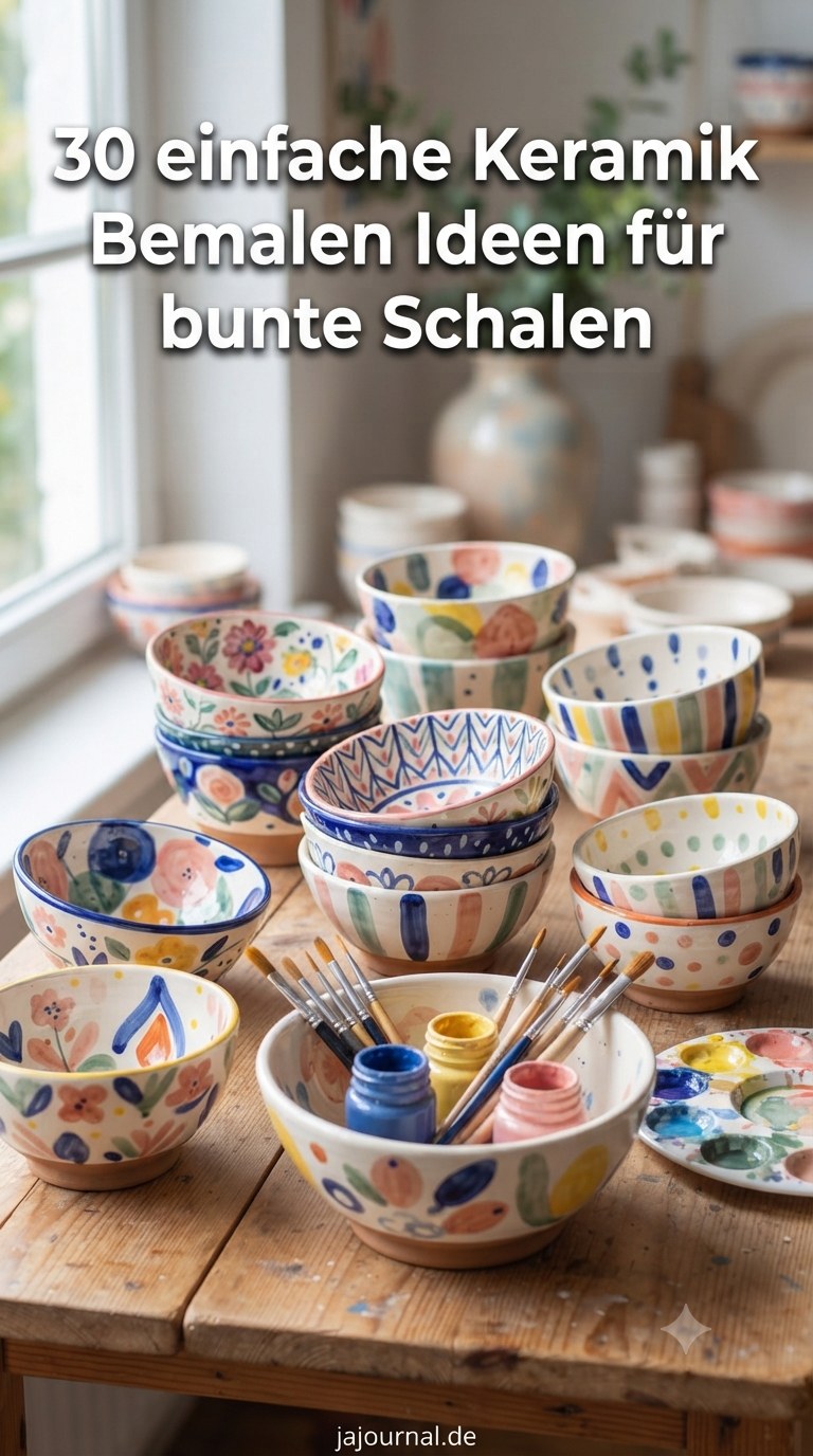 30 einfache Keramik Bemalen Ideen für bunte Schalen