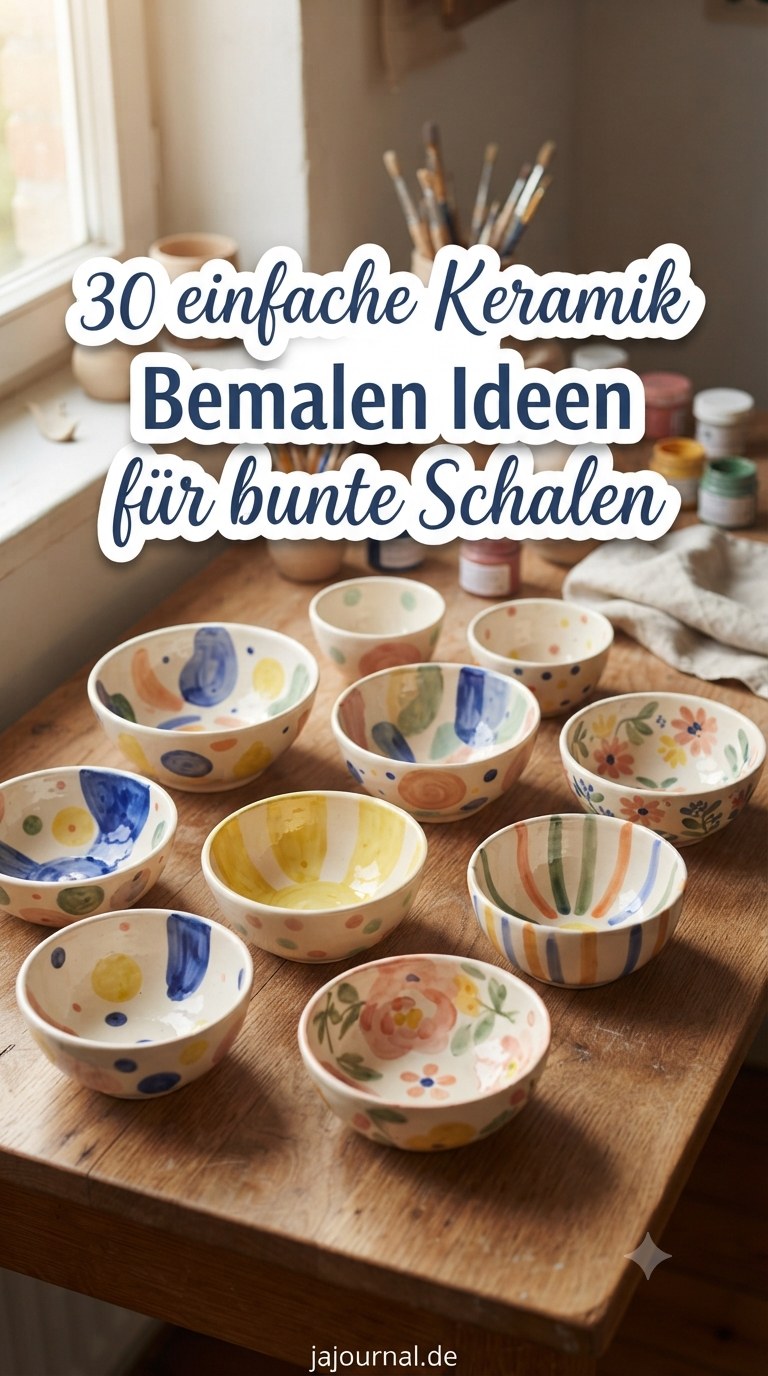 30 einfache Keramik Bemalen Ideen für bunte Schalen