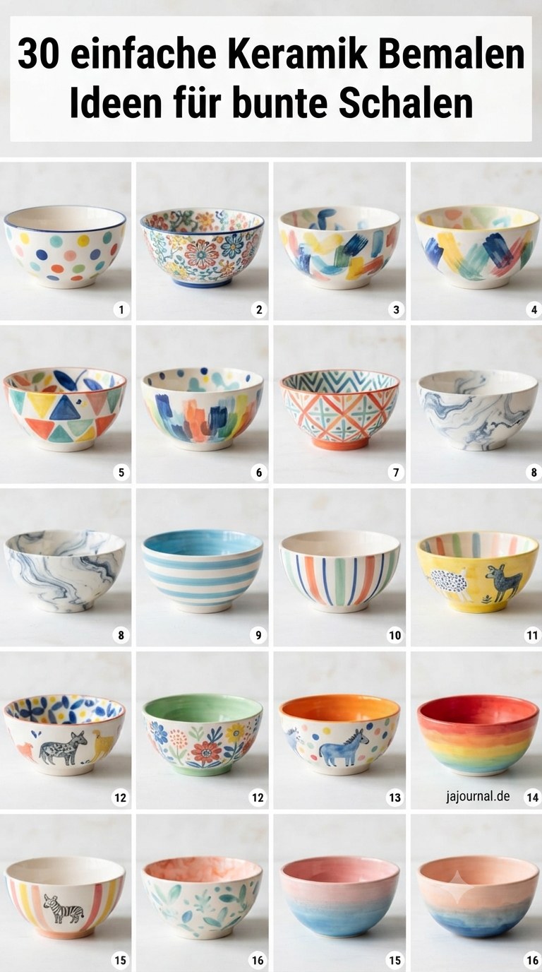 30 einfache Keramik Bemalen Ideen für bunte Schalen