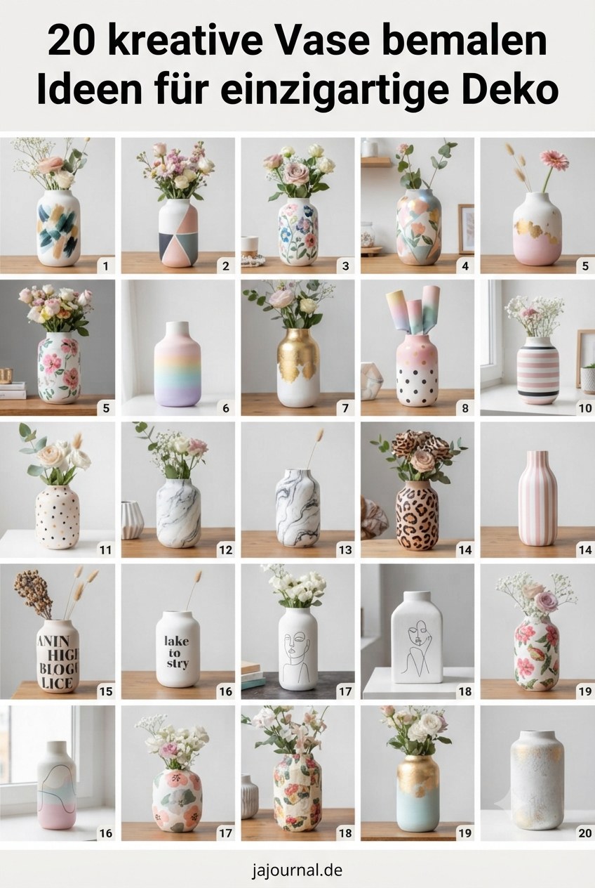 20 kreative Vase bemalen Ideen für einzigartige Deko