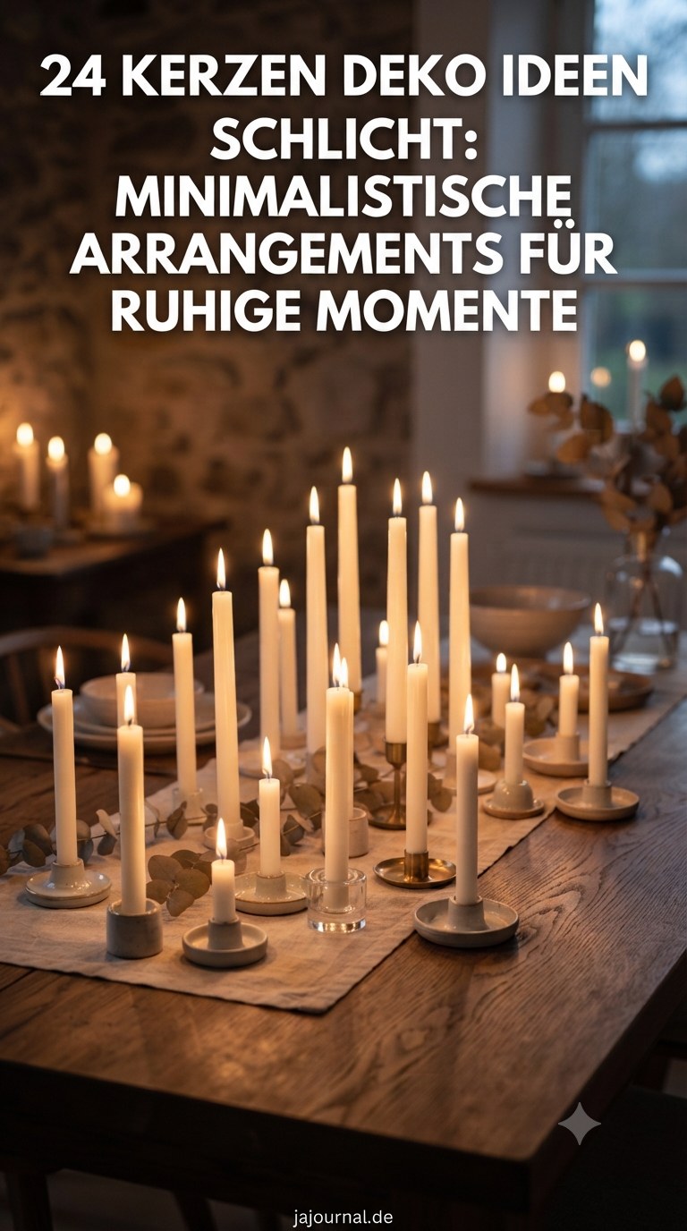 24 Kerzen Deko Ideen schlicht: Minimalistische Arrangements für ruhige Räume
