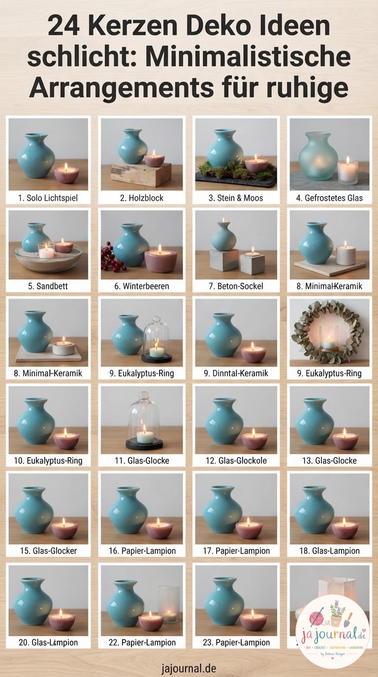 24 Kerzen Deko Ideen schlicht: Minimalistische Arrangements für ruhige Räume