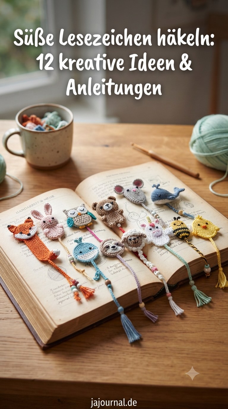 Süße Lesezeichen häkeln: 12 kreative Ideen & Anleitungen