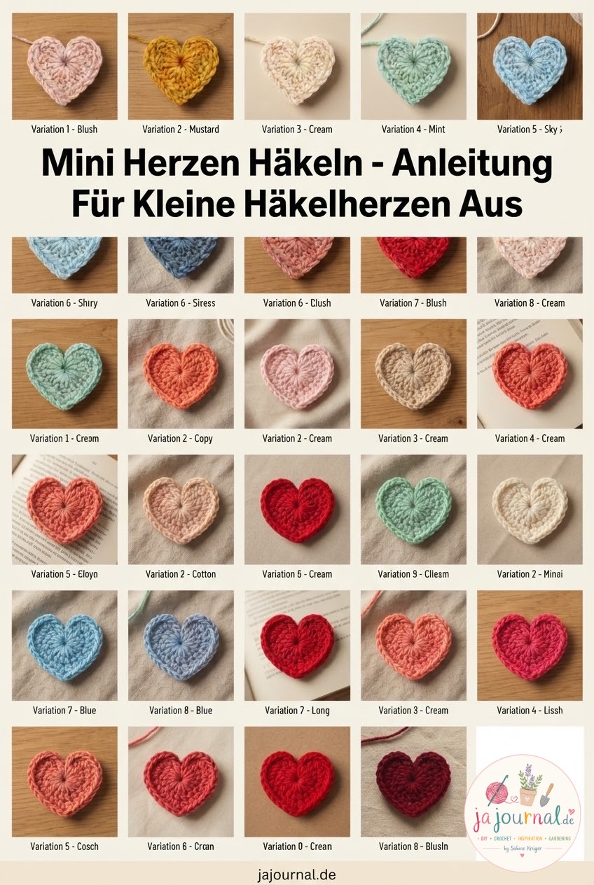 Mini Herzen Häkeln - Anleitung Für Kleine Häkelherzen Aus