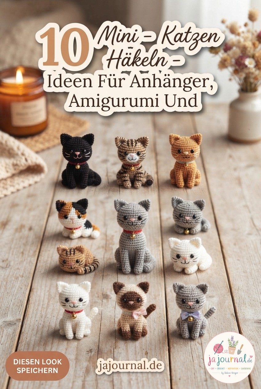 10 Mini - Katzen Häkeln - Ideen Für Anhänger, Amigurumi Und
