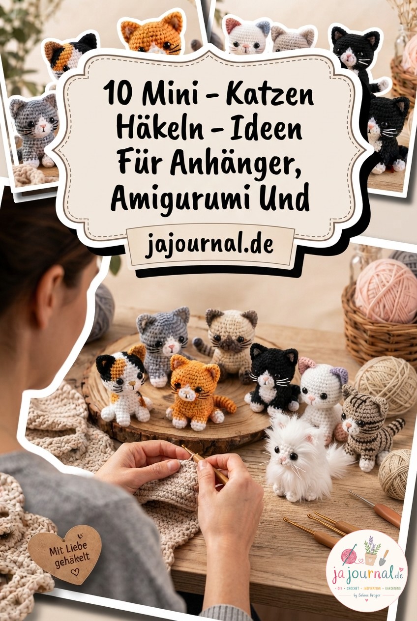 10 Mini - Katzen Häkeln - Ideen Für Anhänger, Amigurumi Und