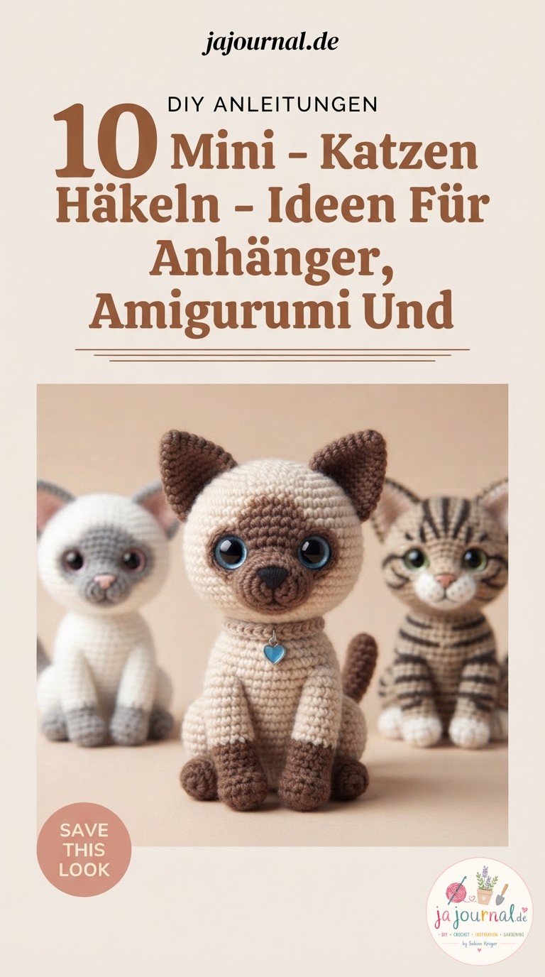 10 Mini - Katzen Häkeln - Ideen Für Anhänger, Amigurumi Und