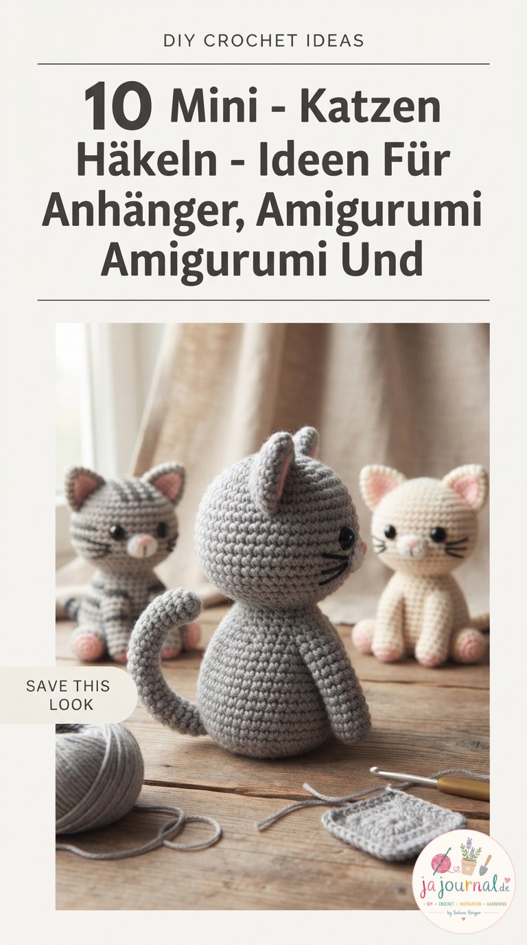 10 Mini - Katzen Häkeln - Ideen Für Anhänger, Amigurumi Und