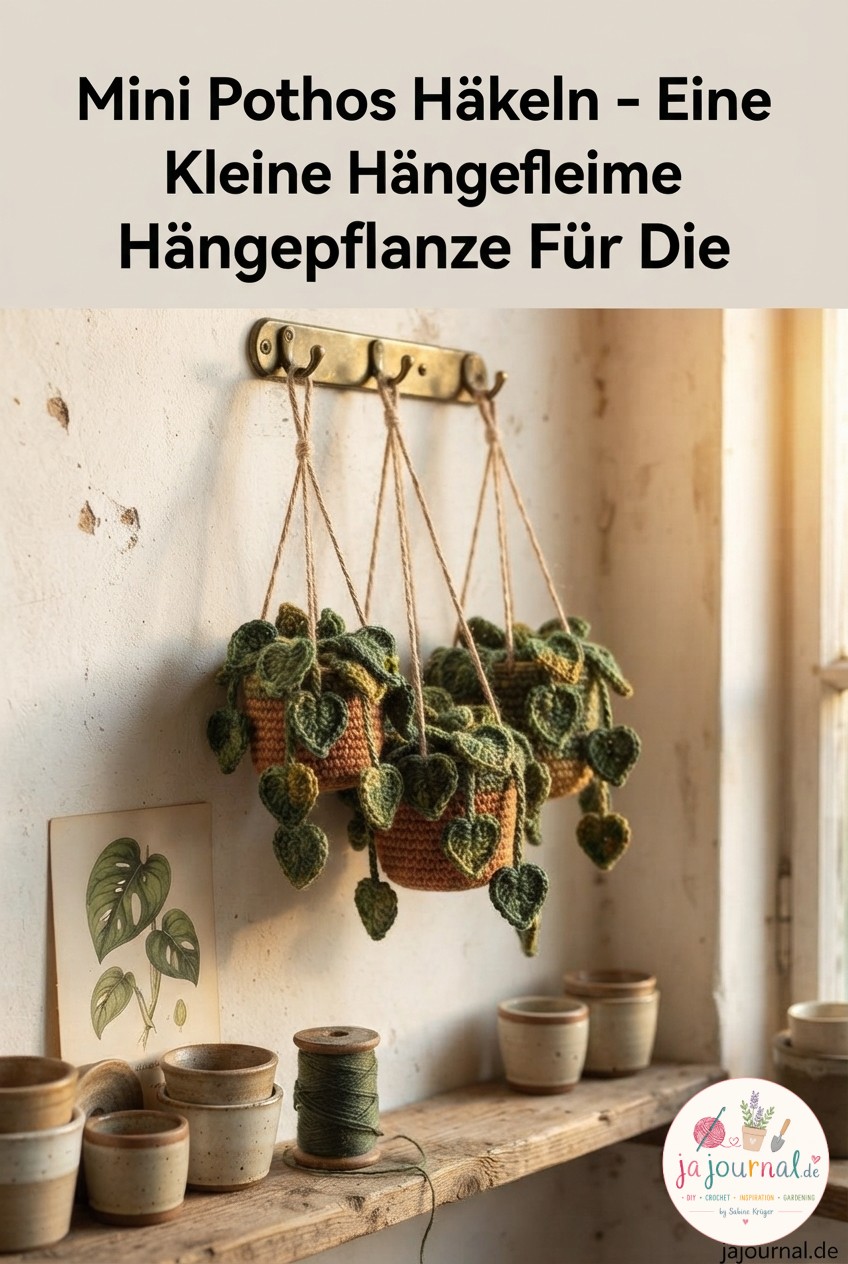 Mini Pothos Häkeln - Eine Kleine Hängepflanze Für Die