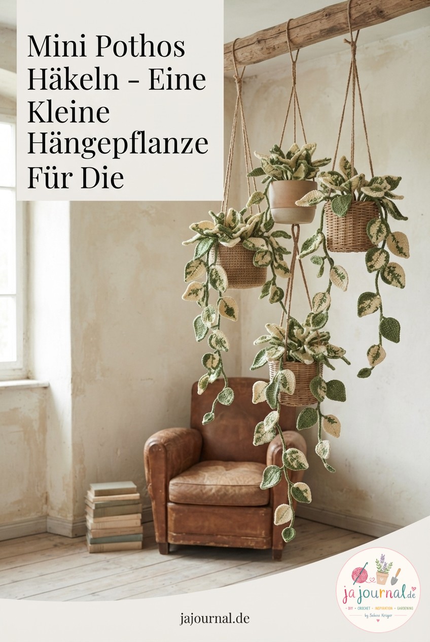 Mini Pothos Häkeln - Eine Kleine Hängepflanze Für Die