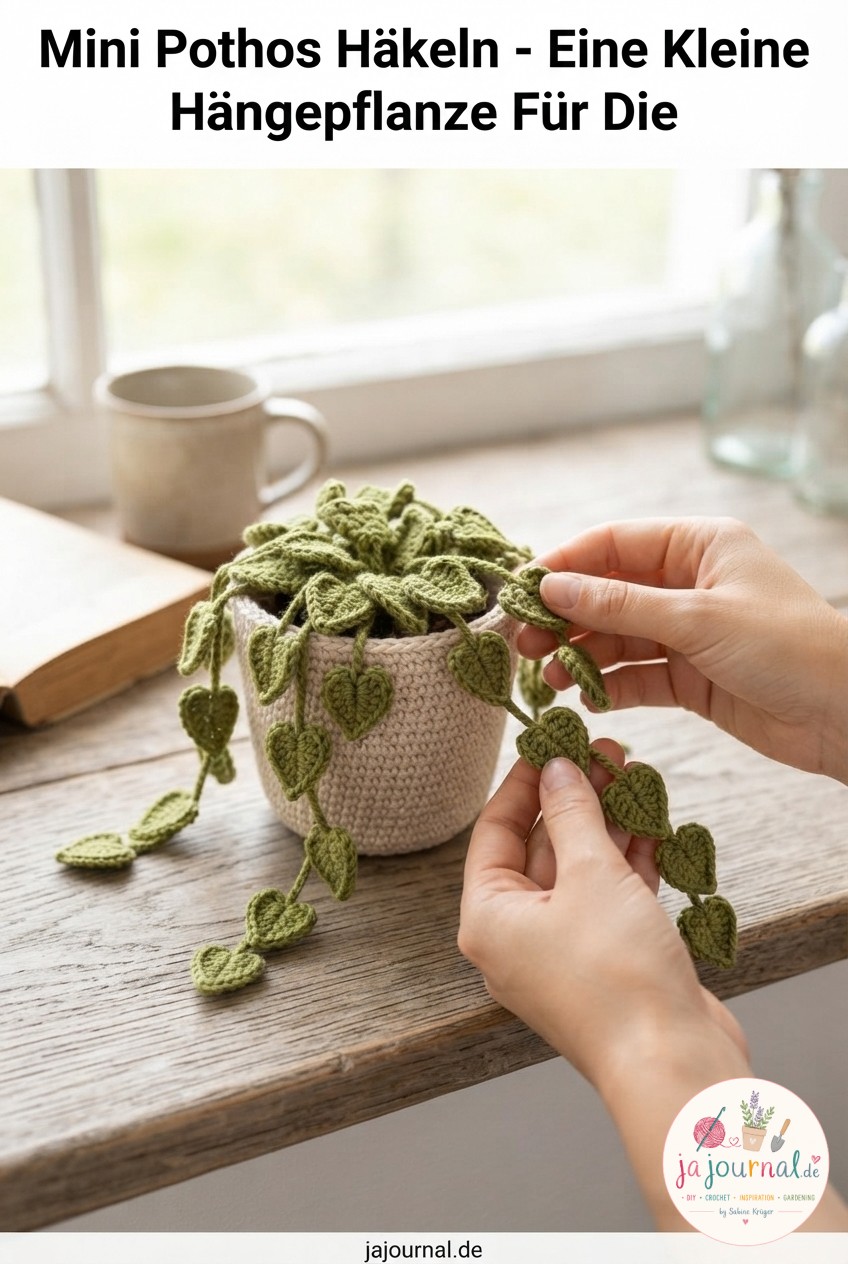 Mini Pothos Häkeln - Eine Kleine Hängepflanze Für Die