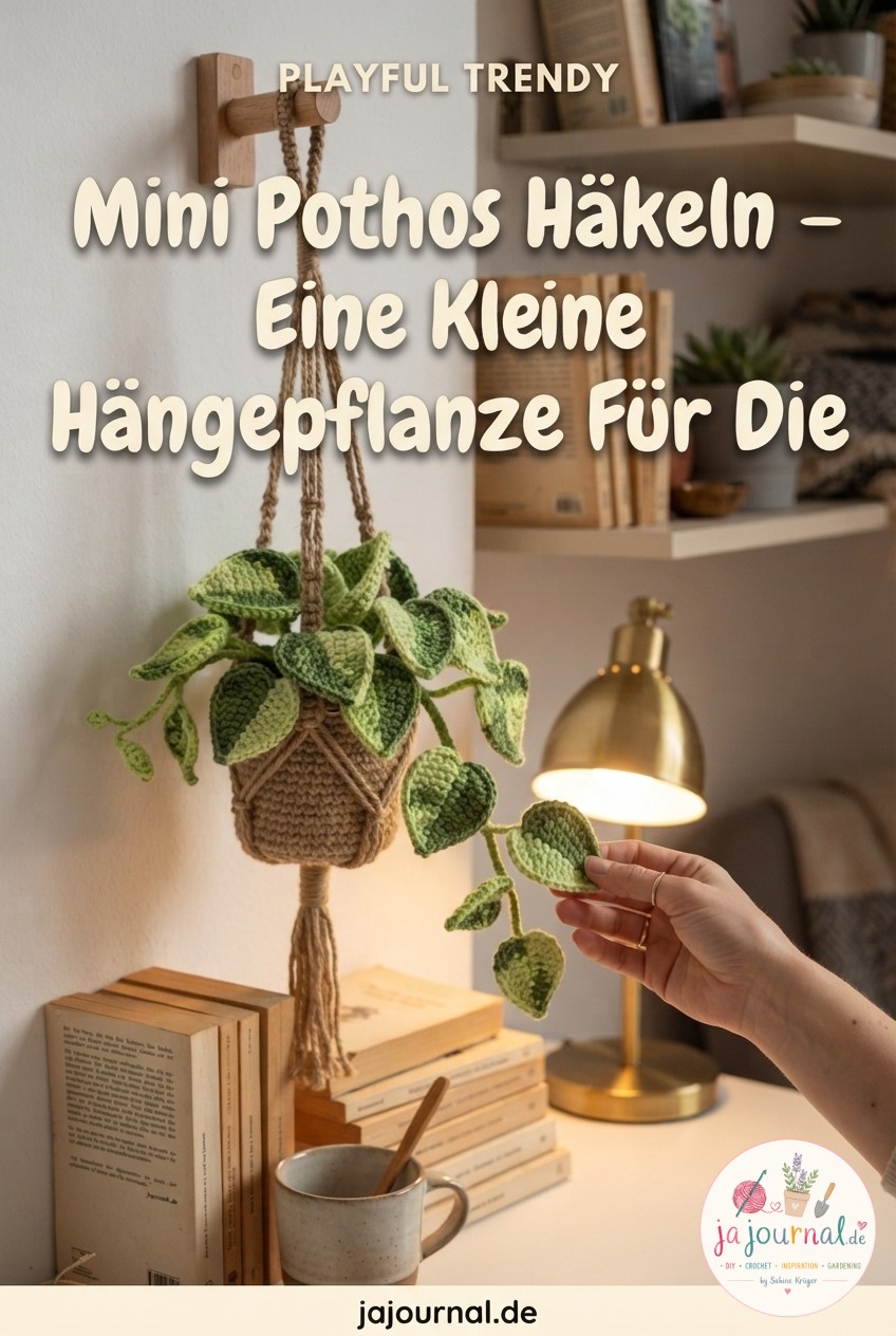 Mini Pothos Häkeln - Eine Kleine Hängepflanze Für Die