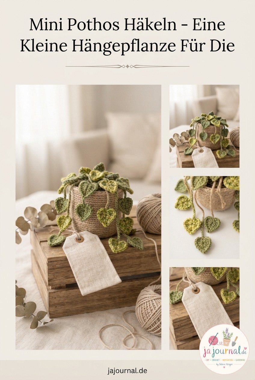 Mini Pothos Häkeln - Eine Kleine Hängepflanze Für Die