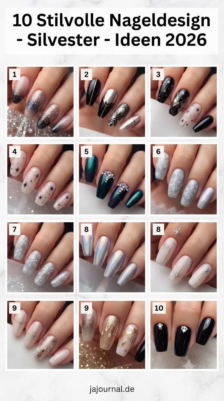 10 Stilvolle Nageldesign - Silvester - Ideen 2026