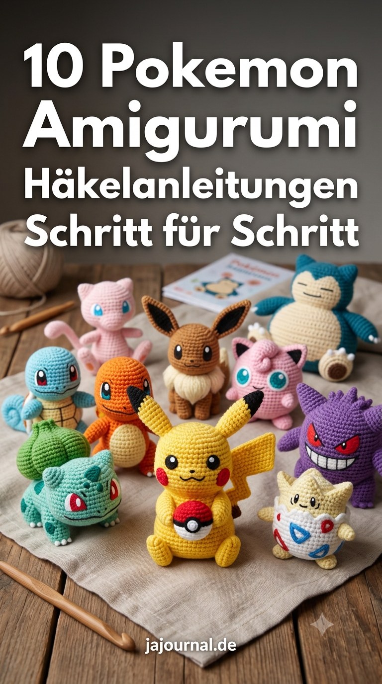 10 Pokemon Amigurumi Häkelanleitungen Schritt für Schritt