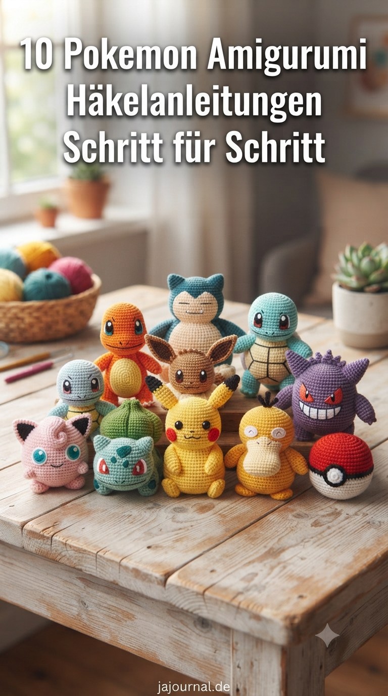 10 Pokemon Amigurumi Häkelanleitungen Schritt für Schritt