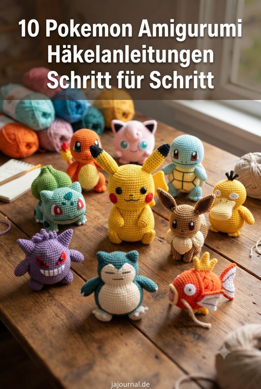 10 Pokemon Amigurumi Häkelanleitungen Schritt für Schritt