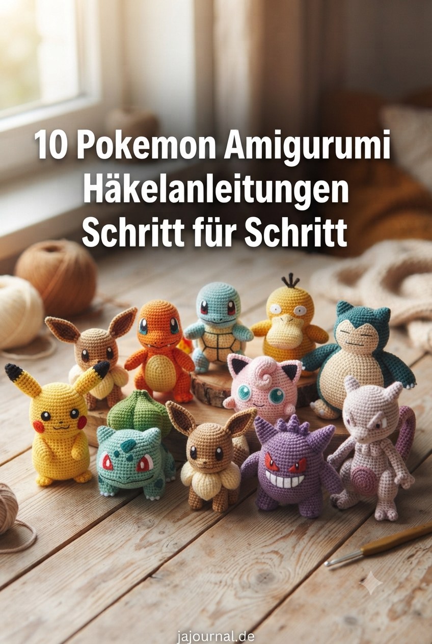 10 Pokemon Amigurumi Häkelanleitungen Schritt für Schritt