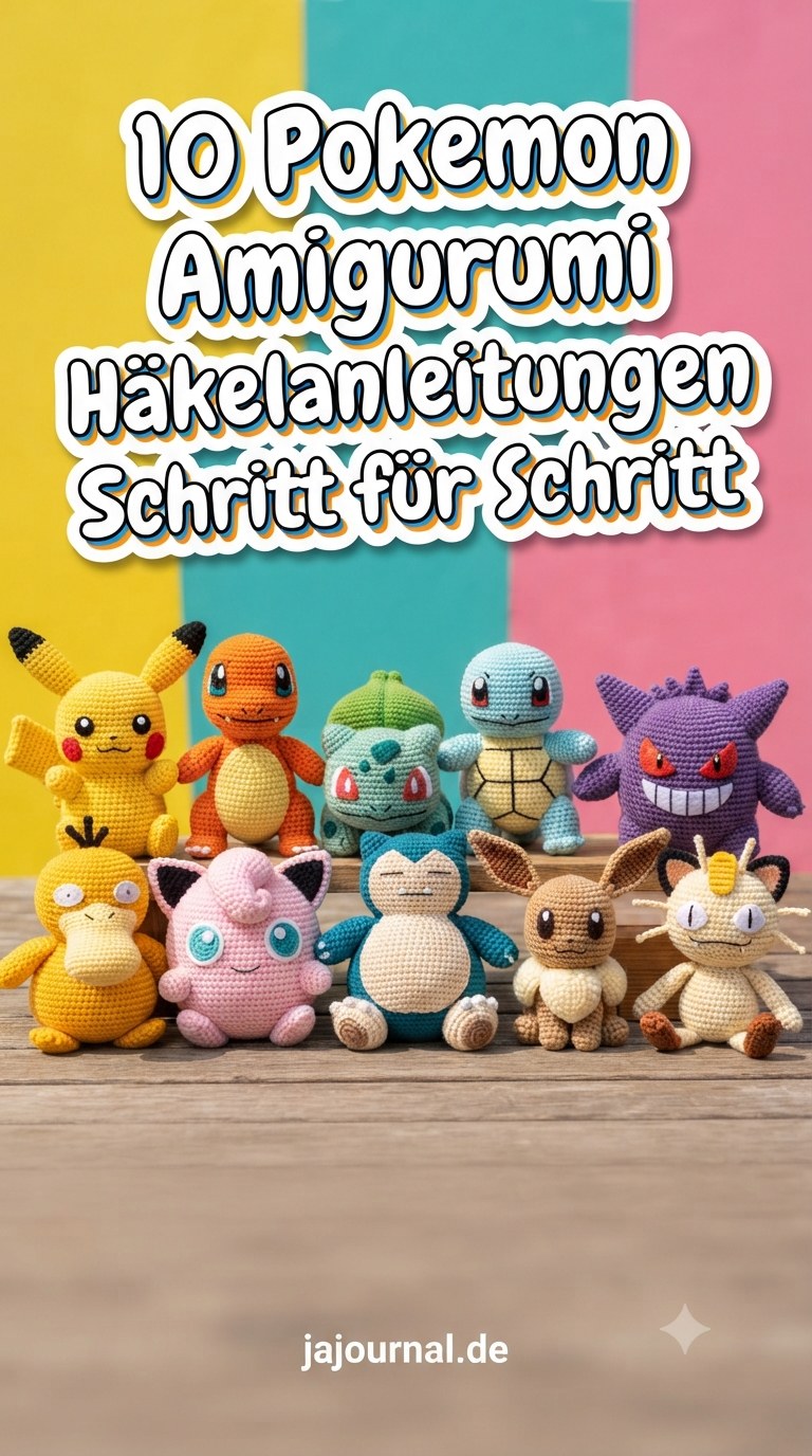 10 Pokemon Amigurumi Häkelanleitungen Schritt für Schritt