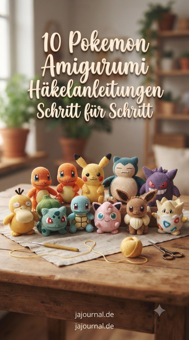 10 Pokemon Amigurumi Häkelanleitungen Schritt für Schritt