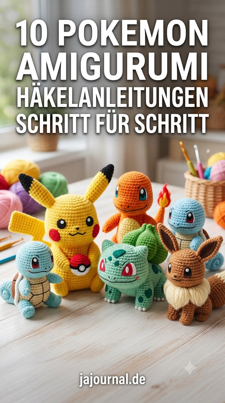 10 Pokemon Amigurumi Häkelanleitungen Schritt für Schritt